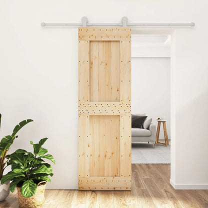 Puerta corredera con herrajes madera maciza de pino varias medidas