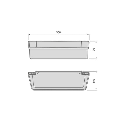 Emuca Set of 2 auxiliary trays, length 350mm, Plastic, White