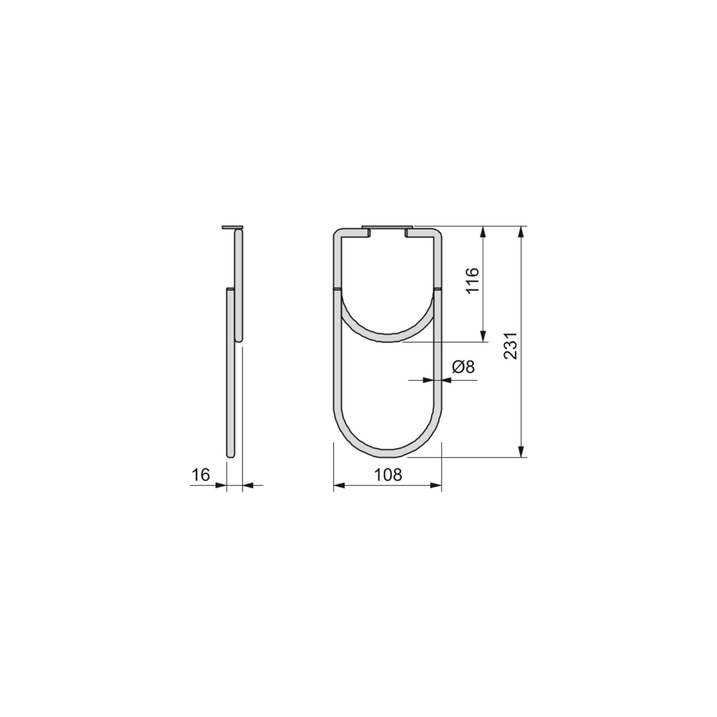 Emuca bottle rack with 2 spaces for furniture., Chrome, Steel