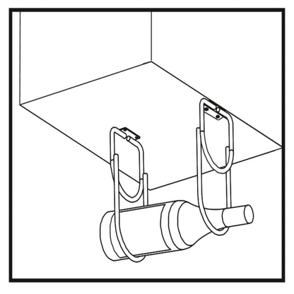 Emuca bottle rack with 2 spaces for furniture., Chrome, Steel