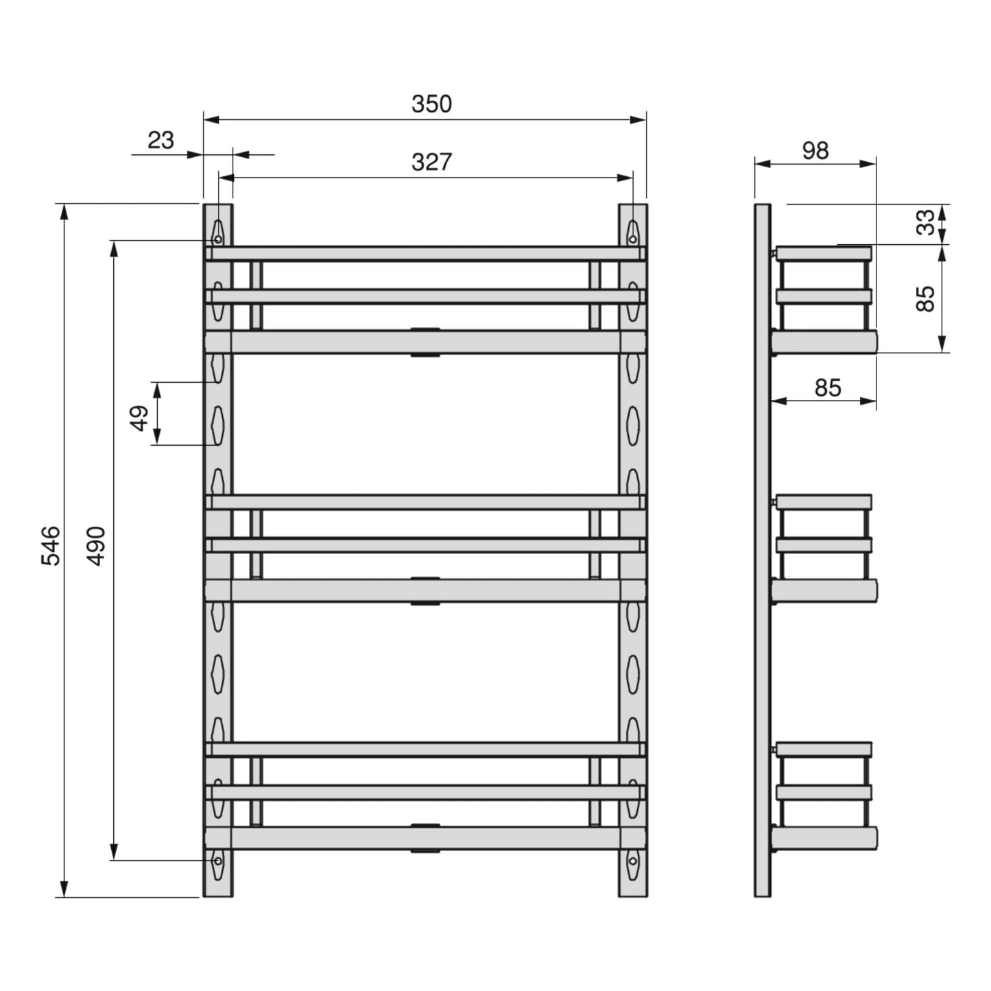 Emuca Titane spice rack tray kit for kitchen cabinet or wall, Steel, Anthracite grey