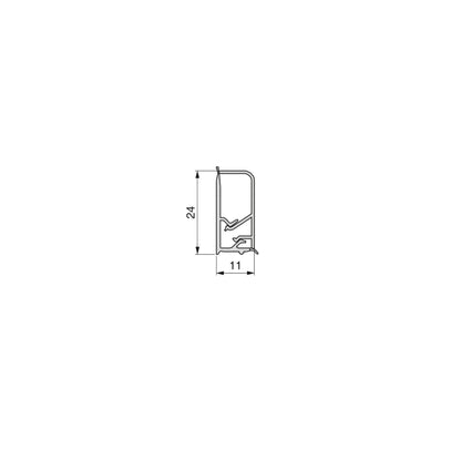 Emuca Set of 2 Miniline rectangular kitchen copings with installation accessories, 2 bars 2.35m long, Plastic, Satin anodized