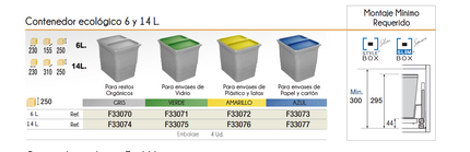 Contenedor de residuos ecológico 6-14L Plastimodul