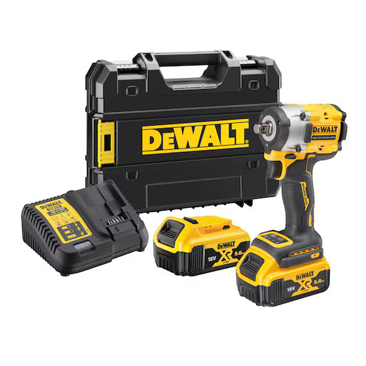 Chave de impacto XR 18V 1/2" DEWALT DCF921P2T-QW com 2 baterias 5,0Ah, carregador e mala TSTAK