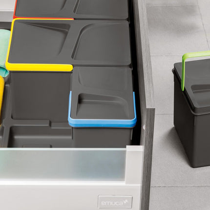 Kit de contenedores de reciclaje para cajón de cocina con base