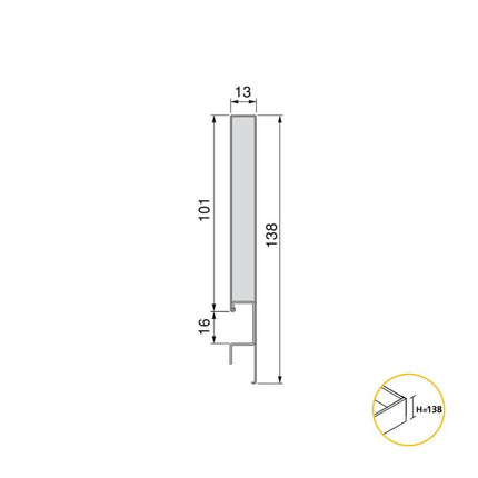 Cajón para muebles Concept 30 kg de altura 138 mm,  Gris antracita/Blanco, Acero