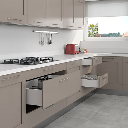 Cajón para muebles Concept 30 kg de altura 185 mm,  Gris antracita/Blanco, Acero