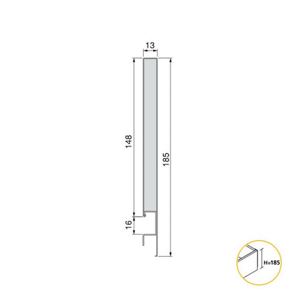 Cajón para muebles Concept 30 kg de altura 185 mm,  Gris antracita/Blanco, Acero