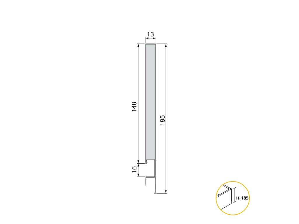 Concept outer drawer 30 kg height 105 mm, Anthracite grey/White, Steel, 1 kit 