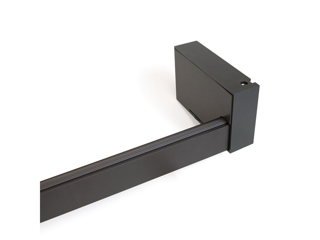 Castor LED closet rail with light, removable battery and motion sensor, painted mocha/anodized