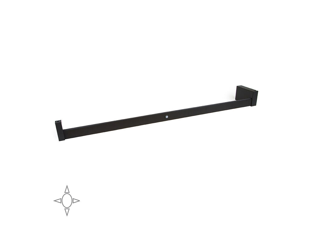 Castor LED closet rail with light, removable battery and motion sensor, painted mocha/anodized