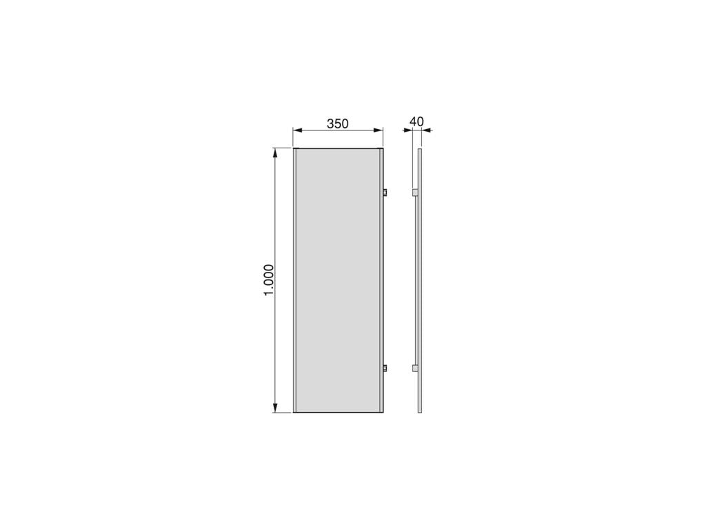 Emuca Moka removable mirror for the inside of the wardrobe, 440, Plastic and Aluminium, Moka painted