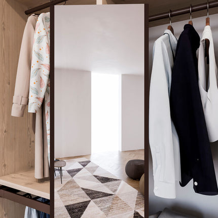 Emuca Espejo extraíble para interior de armario Plástico y Aluminio