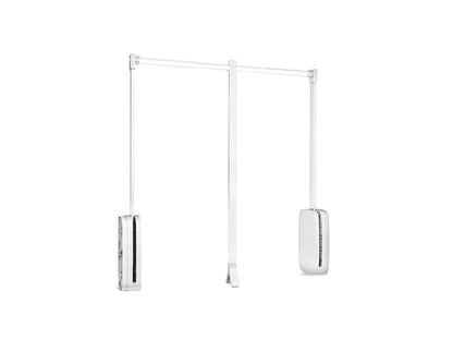 Emuca Sling folding wardrobe hanger, adjustable width 600-830mm, Steel and Plastic, White plastic