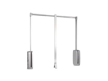 Emuca Sling folding wardrobe hanger, adjustable width 600-830mm, Steel and Plastic, White plastic