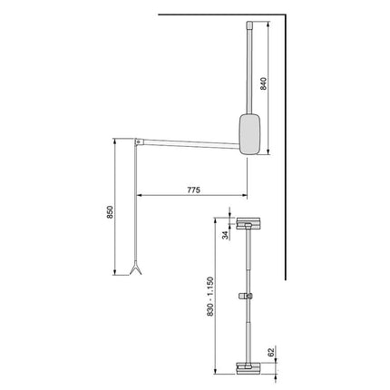 Emuca Sling folding wardrobe hanger, adjustable width