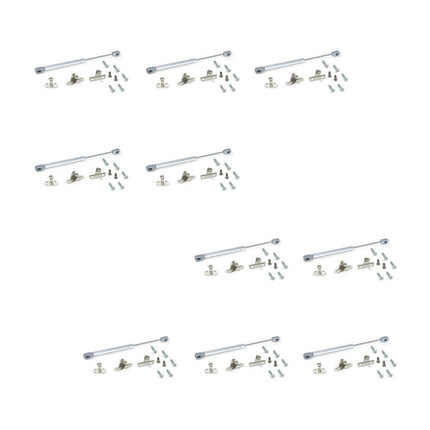 Emuca Lote de 10 pistones para puertas elevables H con enganches