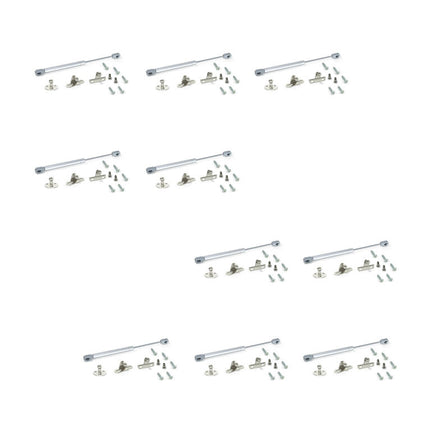 Emuca Lote de 10 pistones para puertas elevables H con enganches