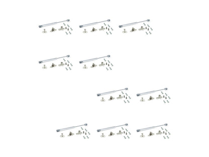 Emuca Set of 10 pistons for folding doors H, 12kg, 100mm travel, with hooks, Steel and Plastic, Metallic grey