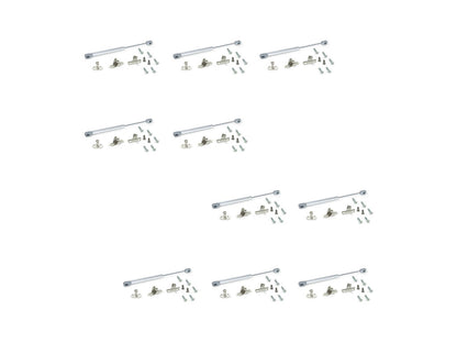 Emuca Set of 10 pistons for folding doors H, 12kg, 100mm travel, with hooks, Steel and Plastic, Metallic grey