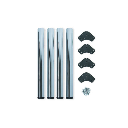 Lote de 4 patas para mesa, diámetro 60mm,  71/83cm, Acero