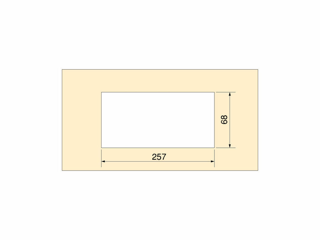 Quadrum table grommet, rectangular, 159, Matt anodized, Aluminum. 