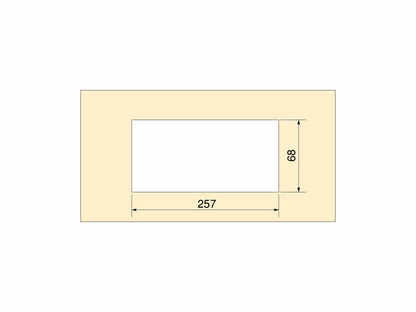 Quadrum table grommet, rectangular, 159, Matt anodized, Aluminum. 