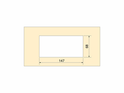 Quadrum table grommet, rectangular, 159, Matt anodized, Aluminum. 