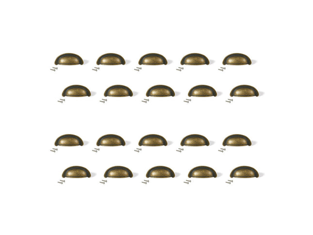 Emuca Lote de 20 tiradores para mueble Alberic, L77mm, intereje 64mm, Bronce/Negro