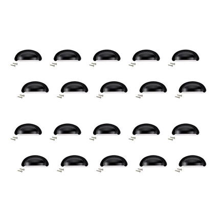 Emuca Lote de 20 tiradores para mueble Alberic, L77mm, intereje 64mm, Bronce/Negro