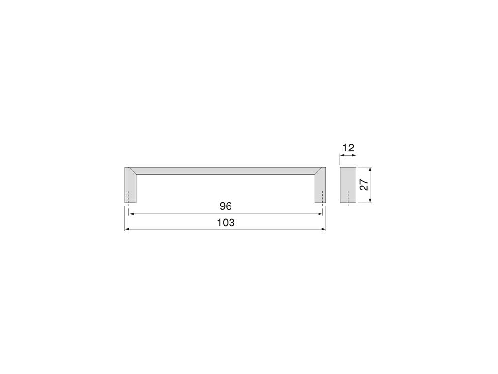 Emuca Lote de 25 tiradores para mueble Fuji, L135mm, intereje 128mm, Zamak, Niquel satinado