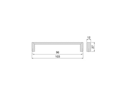 Emuca Lote de 25 tiradores para mueble Fuji, L135mm, intereje 128mm, Zamak, Niquel satinado