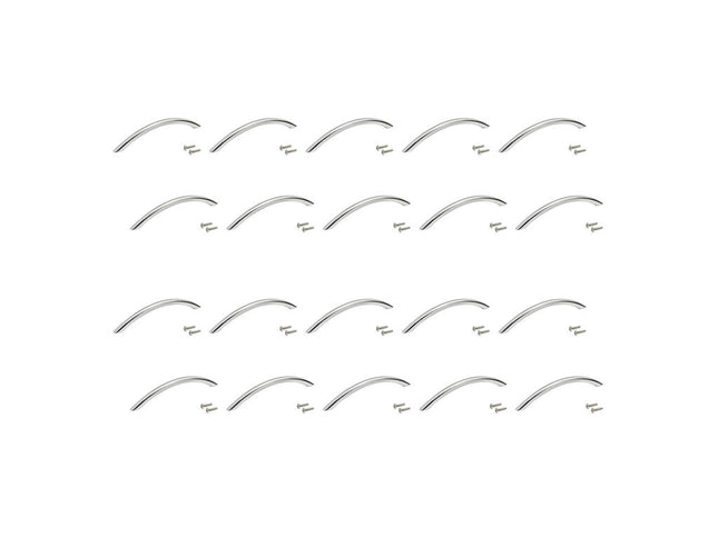 Emuca Lote de 20 tiradores para mueble Porto, Níquel satinado