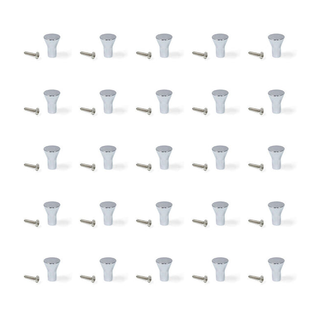 Emuca Lote de 25 pomos para mueble Tucson, diámetro 16mm, Zamak, Cromado
