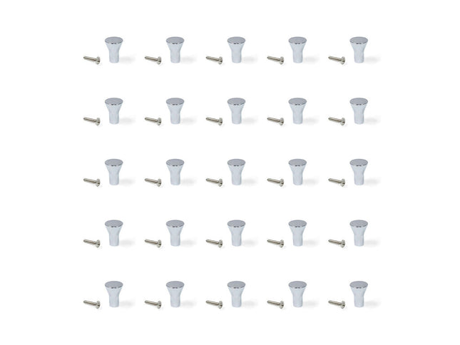 Emuca Lote de 25 pomos para mueble Tucson, diámetro 16mm, Zamak, Cromado
