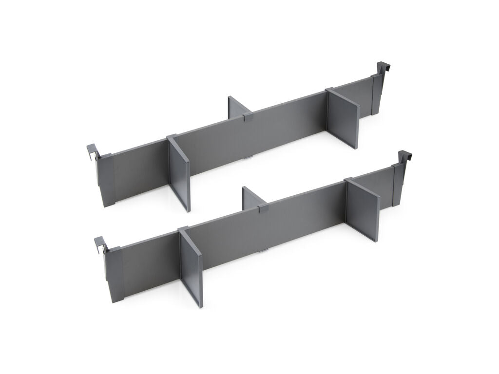 Emuca Kit of accessories for dividers inside Vertex-Concept drawers, width 600mm, Aluminium and Plastic, Anthracite grey