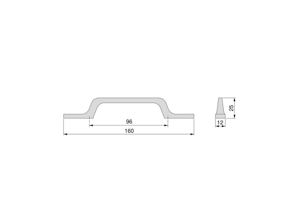 25 tiradores para mueble Osaka, Gris oscuro, Aluminio