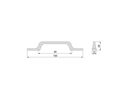 25 tiradores para mueble Osaka, Gris oscuro, Aluminio