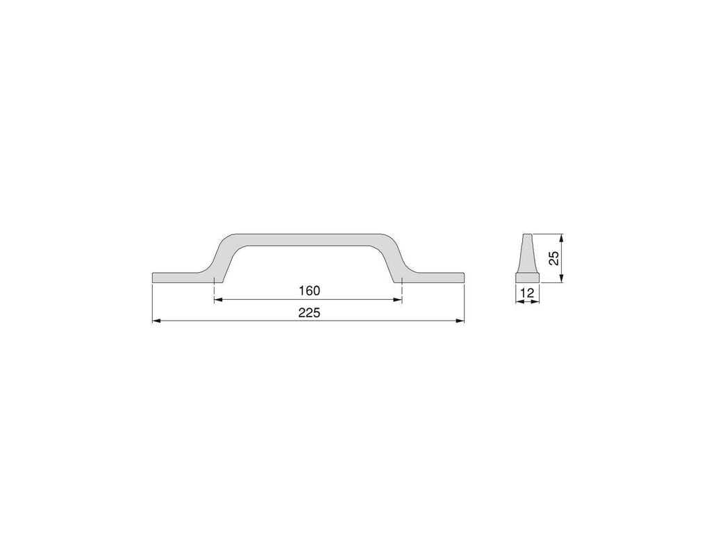 25 tiradores para mueble Osaka, Gris oscuro, Aluminio