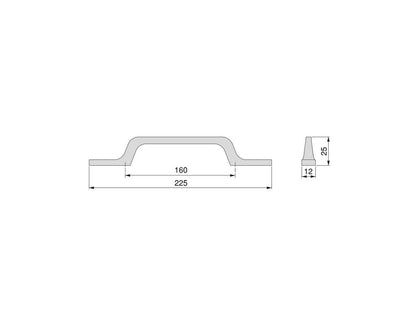 25 tiradores para mueble Osaka, Gris oscuro, Aluminio