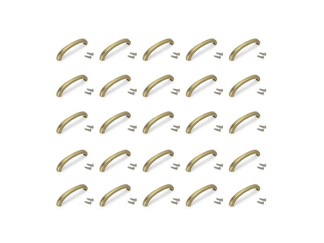 Emuca Lote de 25 tiradores para mueble Mombasa, L109mm, intereje 96mm, Zamak, Oro viejo