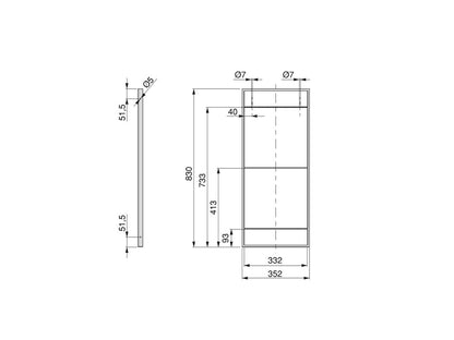 Emuca Lader shelving structure set, height 1790mm, Steel, Black painted