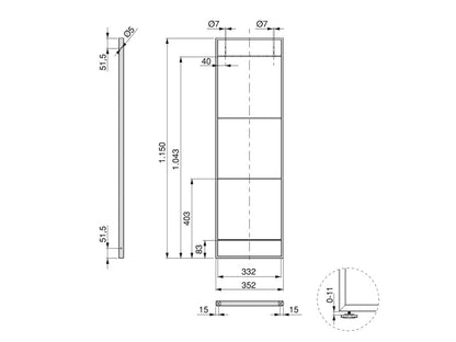 Emuca Lader shelving structure set, height 1790mm, Steel, Black painted