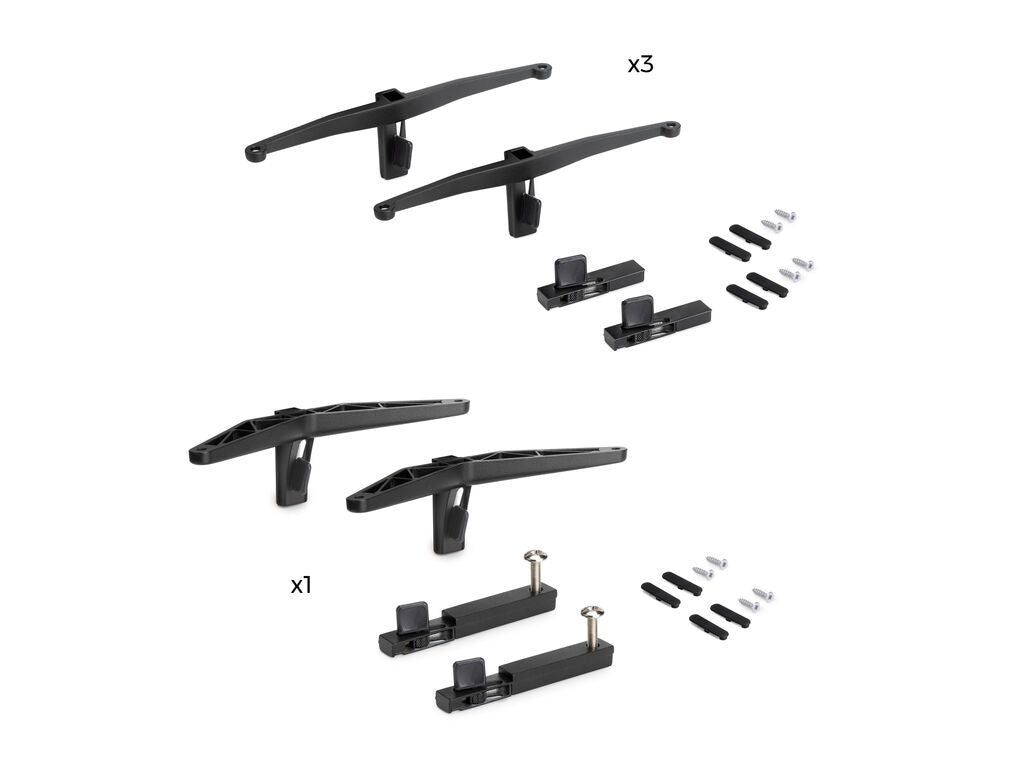 Emuca Kit of supports for 3 wooden shelves and 1 module for the Zero structure, Zamak, Textured black paint