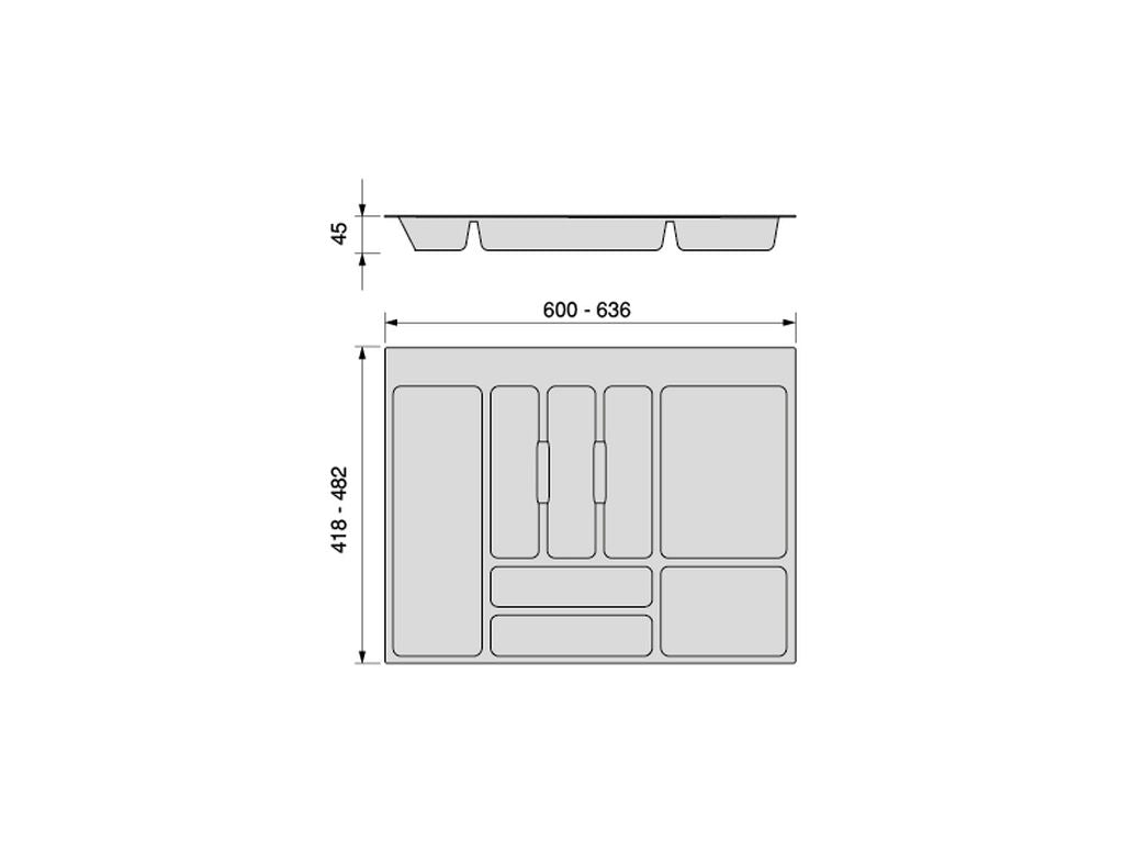 Emuca Optima cutlery holder for adaptable universal drawer