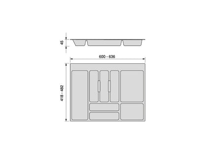 Emuca Optima cutlery holder for adaptable universal drawer