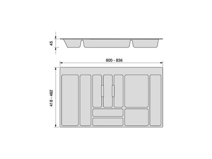 Emuca Optima cutlery holder for adaptable universal drawer