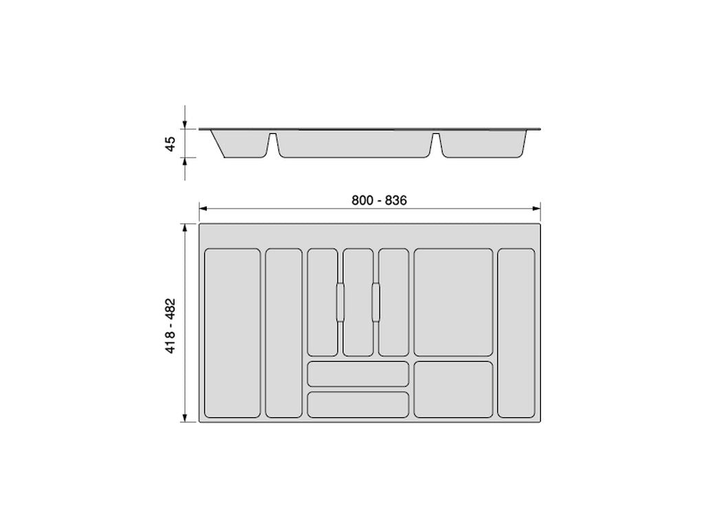 Emuca Optima cutlery holder for adaptable universal drawer