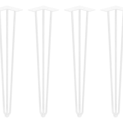 Emuca Conjunto de 4 pés Hairpin com 3 varões para mesa, altura 710 mm