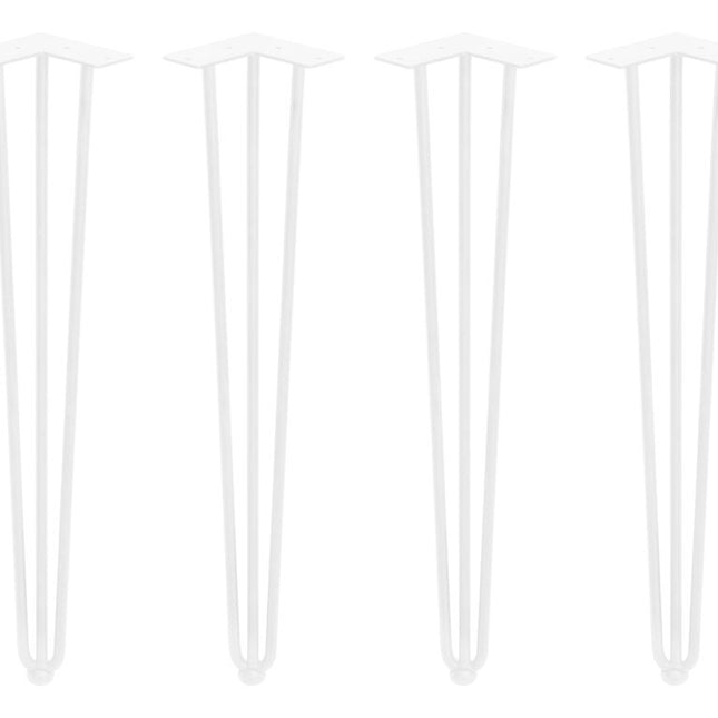 Emuca Conjunto de 4 pés Hairpin com 3 varões para mesa, altura 710 mm